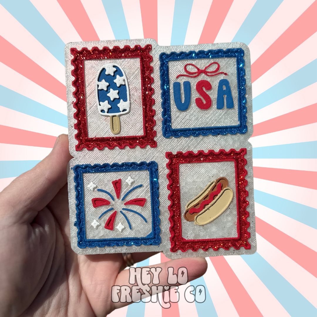 Custom Freshie: Patriotic Stamps