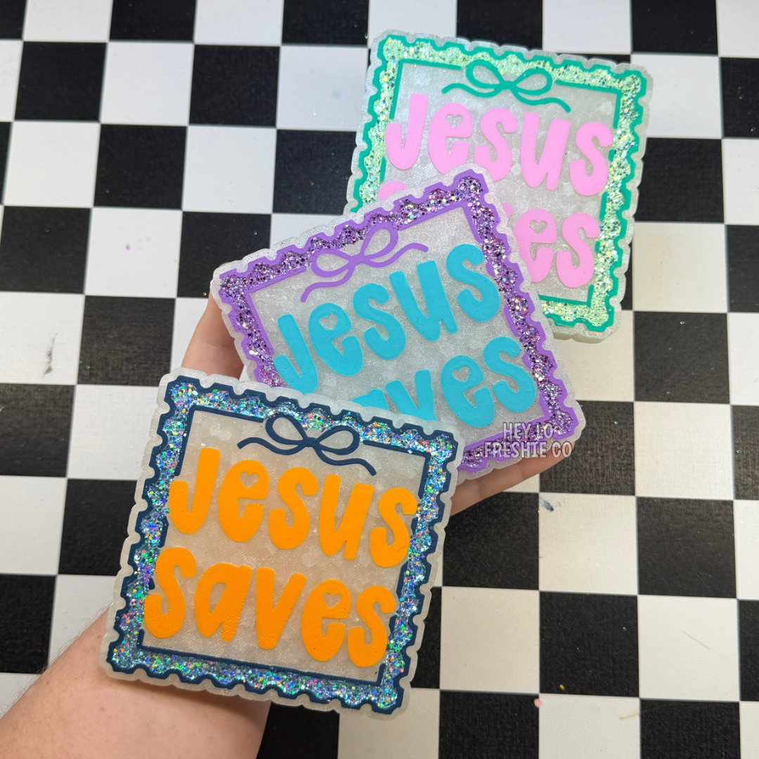 Custom Freshie: Jesus Saves Stamp