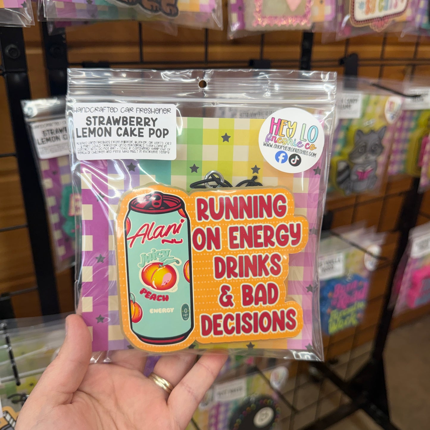 RTS Freshie: Running On Energy Drinks (Scent: Strawberry Lemon Cake Pop)
