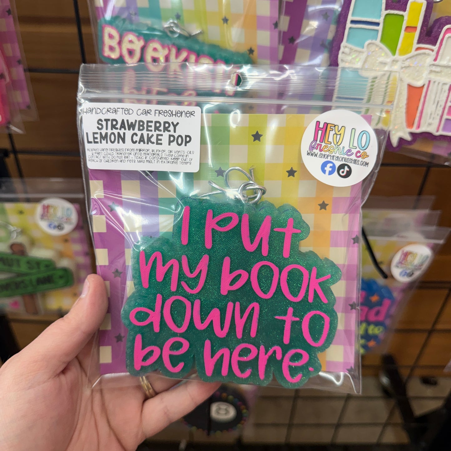 RTS Freshie: I Put My Book Down To Be Here (Scent: Strawberry Lemon Cake Pop)