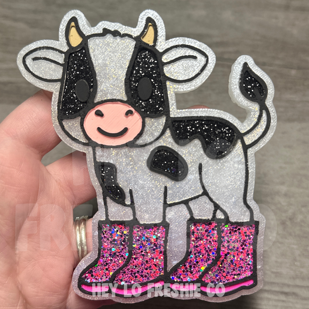 Custom Freshie: Cow In Boots