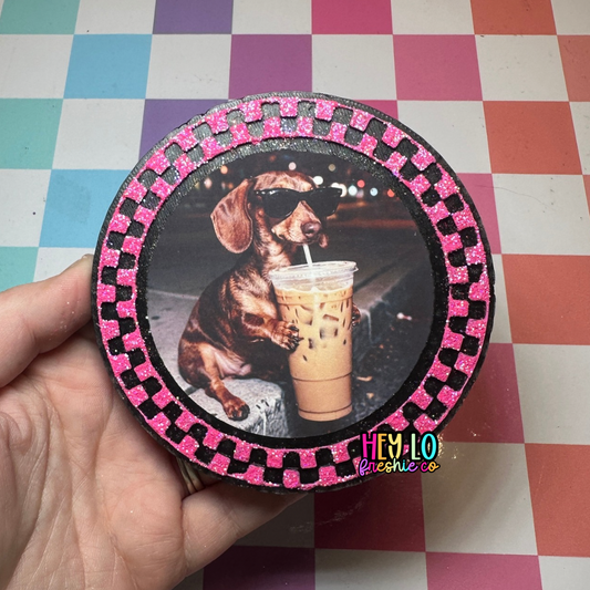 Wiener Dog With Iced Coffee | Scent: Monkey Farts