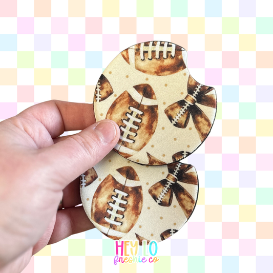 Car Coasters: Football Bows