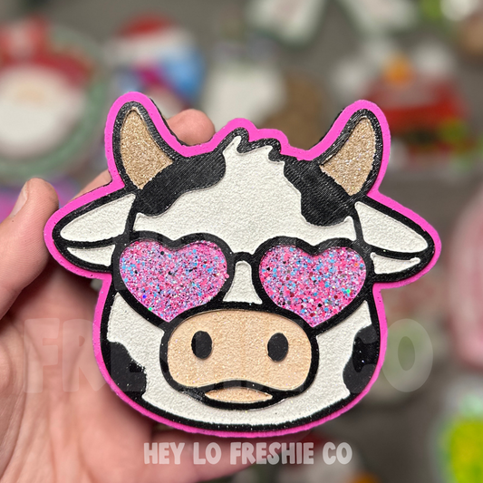 Cow With Heart Glasses