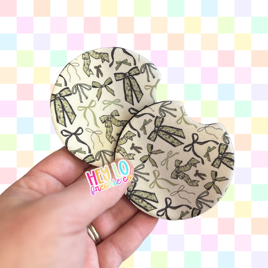 Car Coasters: Camo Bows