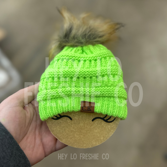 Lime Green Beanie Freshie [Scent: Black Ice]