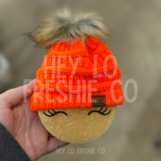 Orange Beanie Freshie [Scent: Pink Sands]