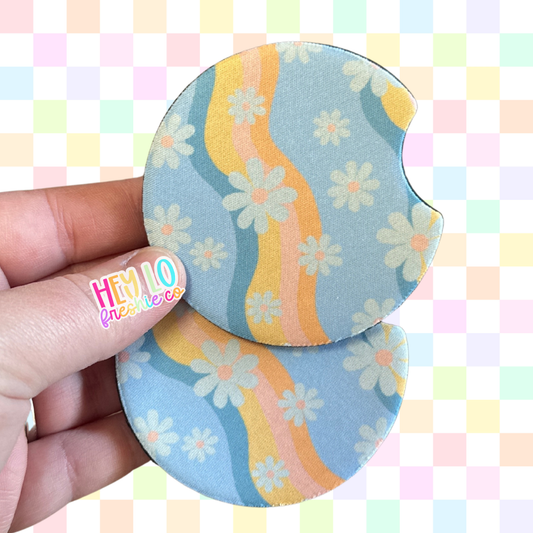 Car Coasters: Wavy Daisies