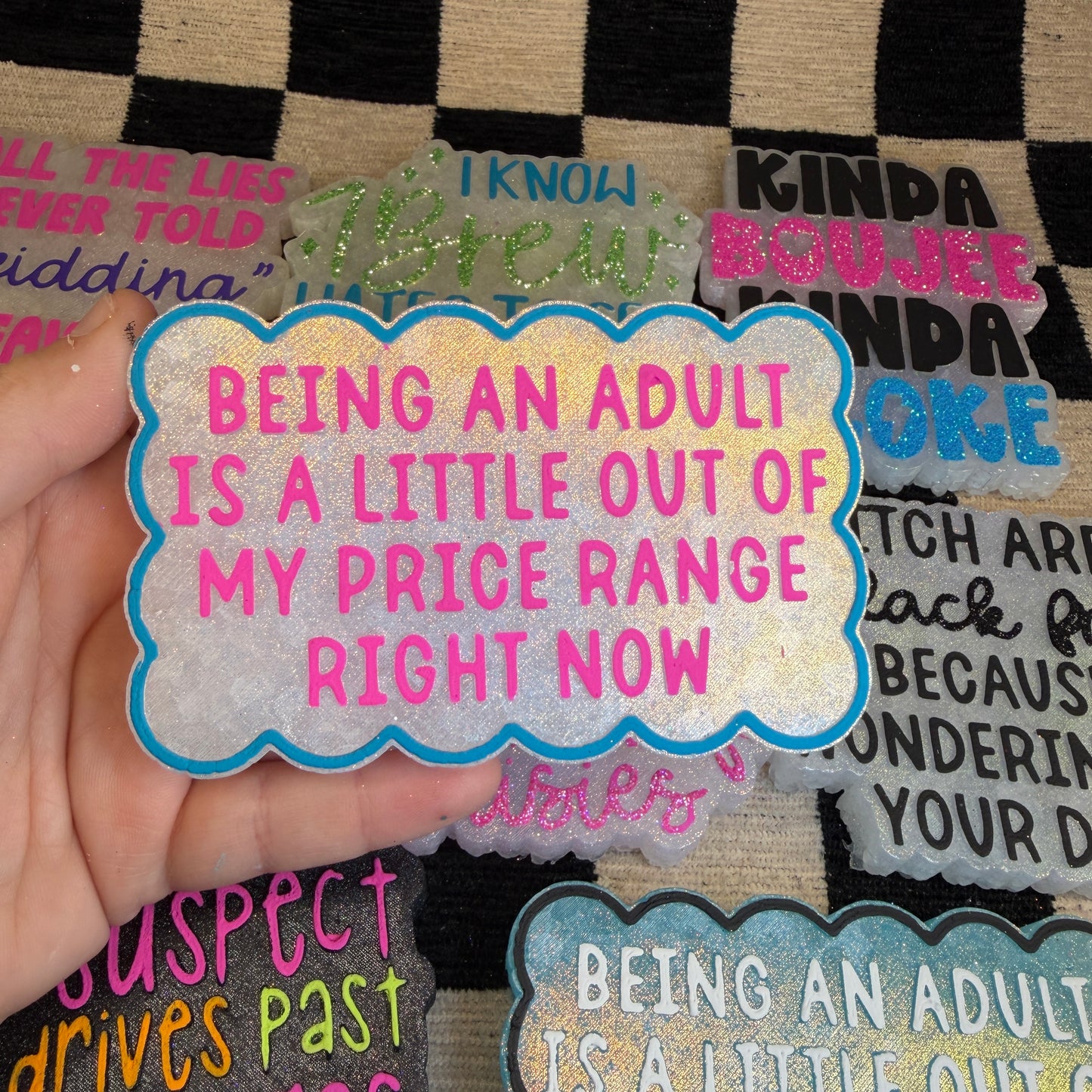 RTS Freshie: Being An Adult Is Out Of My Price Range (Scent: Iced Vanilla Woods)
