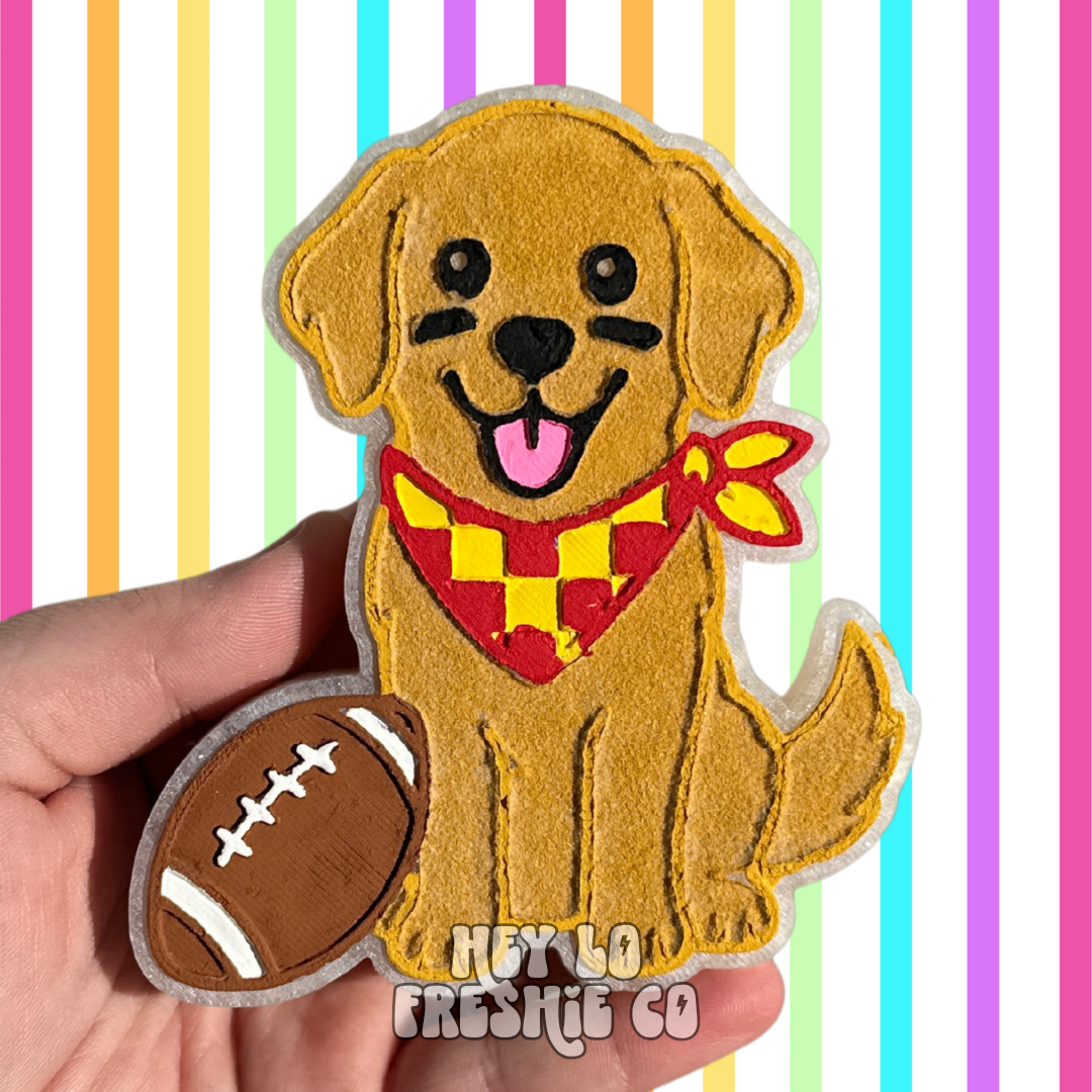 Custom Freshie: Football Golden Retriever