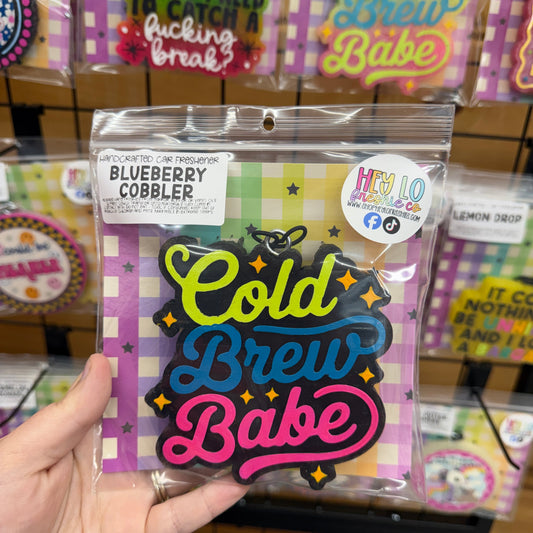 RTS Freshie: Cold Brew Babe (Scent: Blueberry Cobbler)