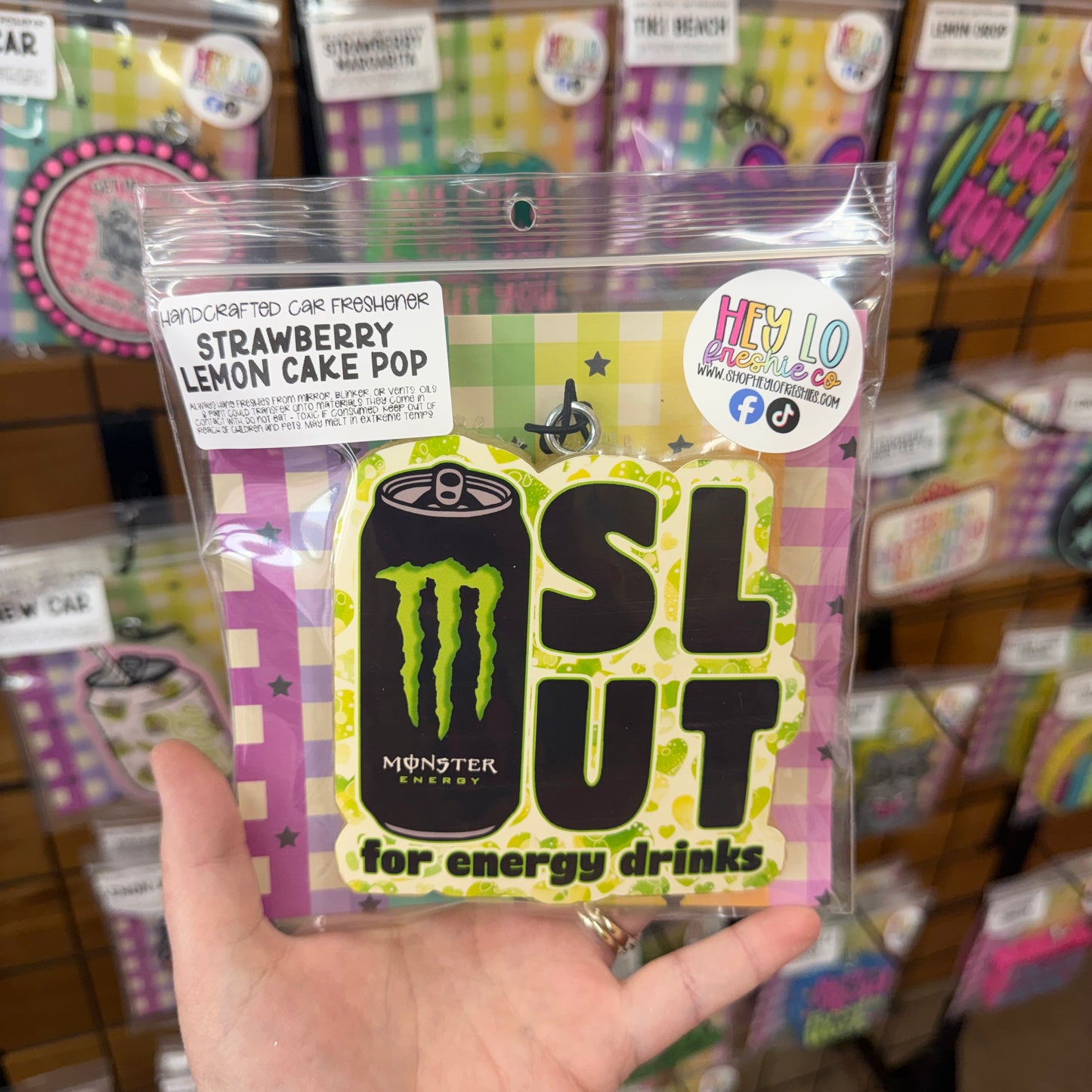RTS Freshie: Slut For Energy Drinks (Scent: Strawberry Lemon Cake Pop)