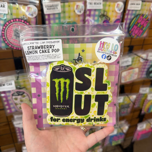 RTS Freshie: Slut For Energy Drinks (Scent: Strawberry Lemon Cake Pop)