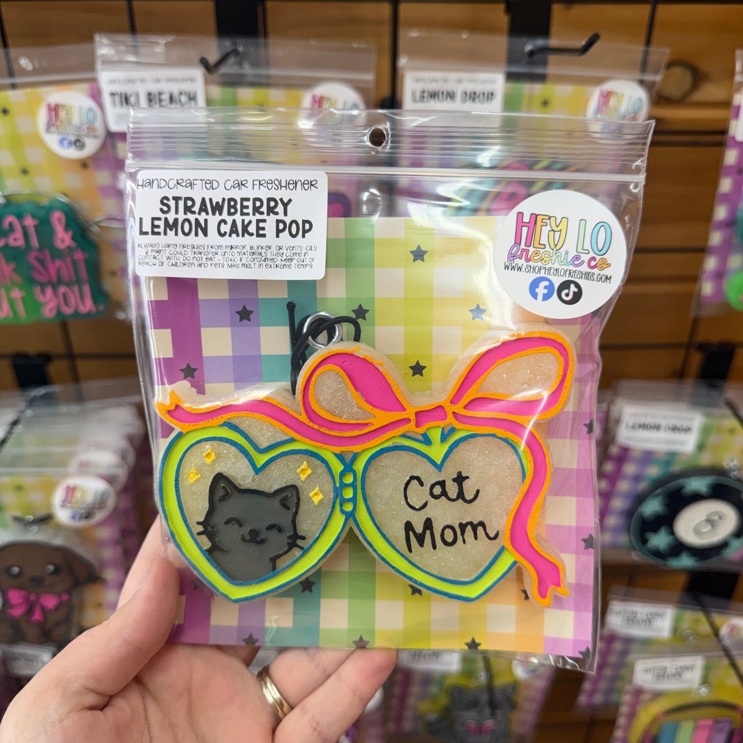RTS Freshie: Cat Mom Locket (Scent: Strawberry Lemon Cake Pop)