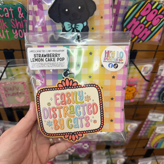 RTS Freshie: Distracted By Cats (Scent: Strawberry Lemon Cake Pop)