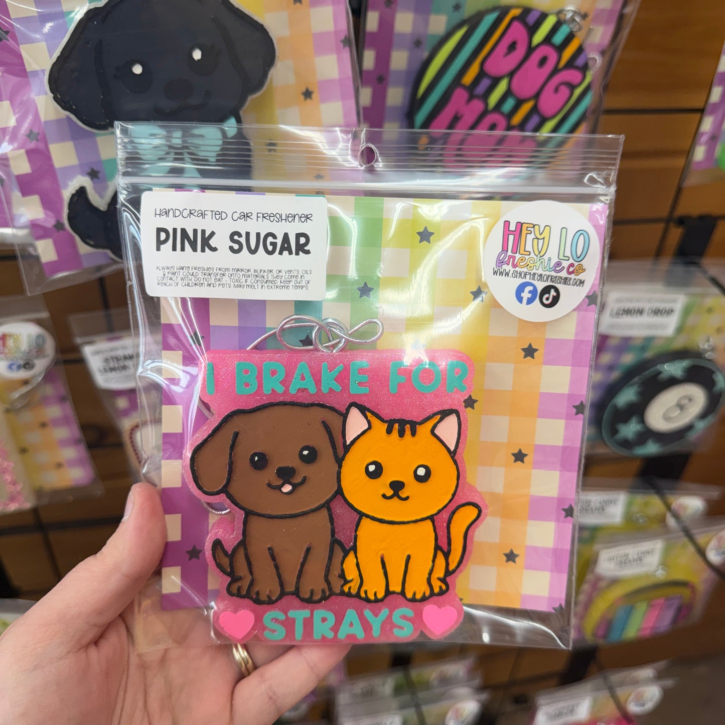 RTS Freshie: I Brake For Strays (Scent: Pink Sugar)