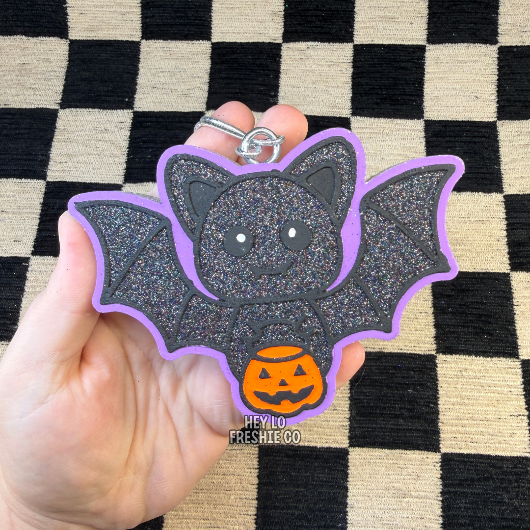 Custom Freshie: Bat With Pumpkin