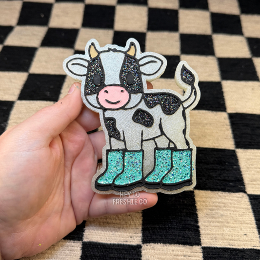 Custom Freshie: Cow In Boots
