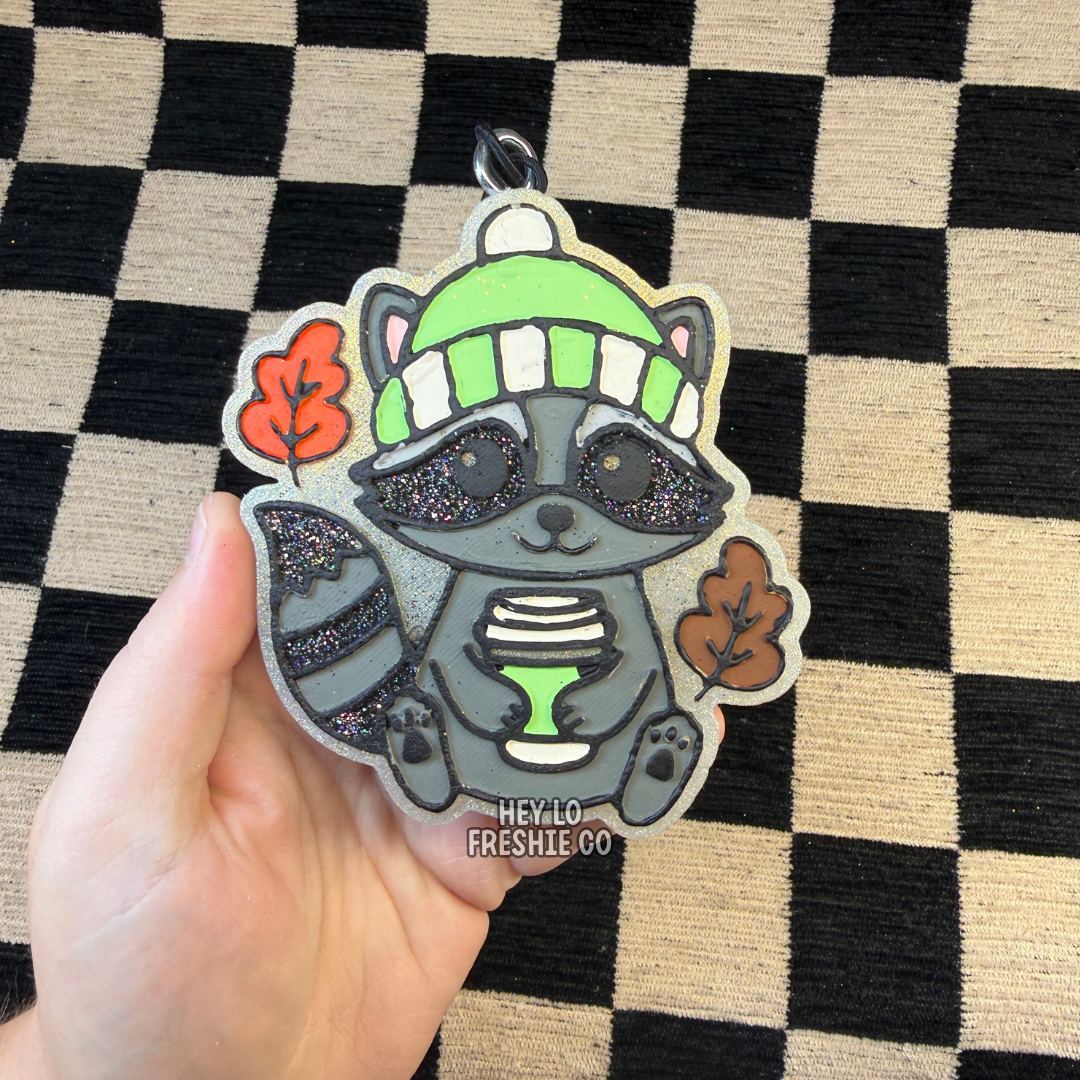 Custom Freshie: Fall Raccoon