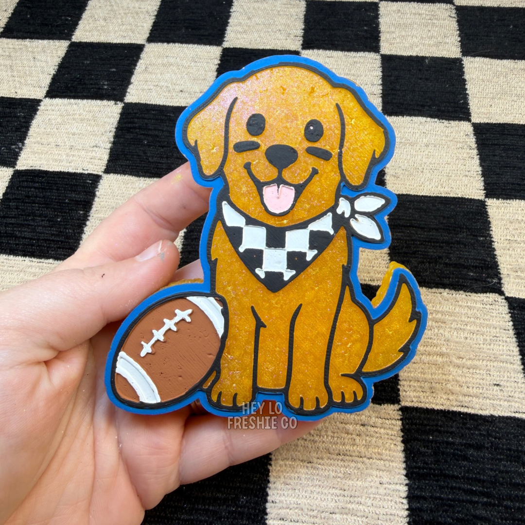 Custom Freshie: Football Golden Retriever