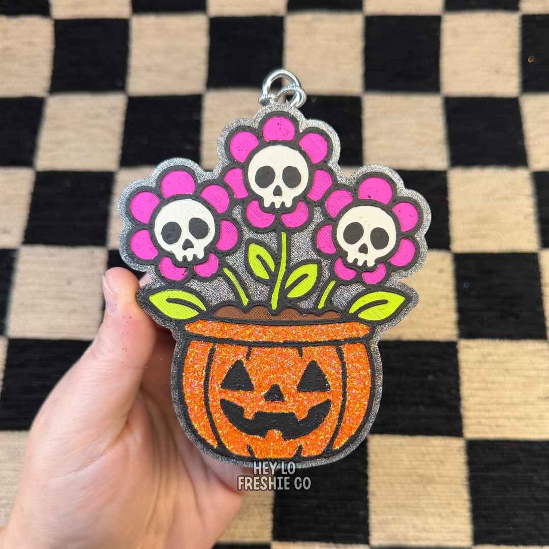 Custom Freshie: Skull Flowers